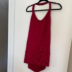 RAILS Red Halter Dress Mini Short Silk